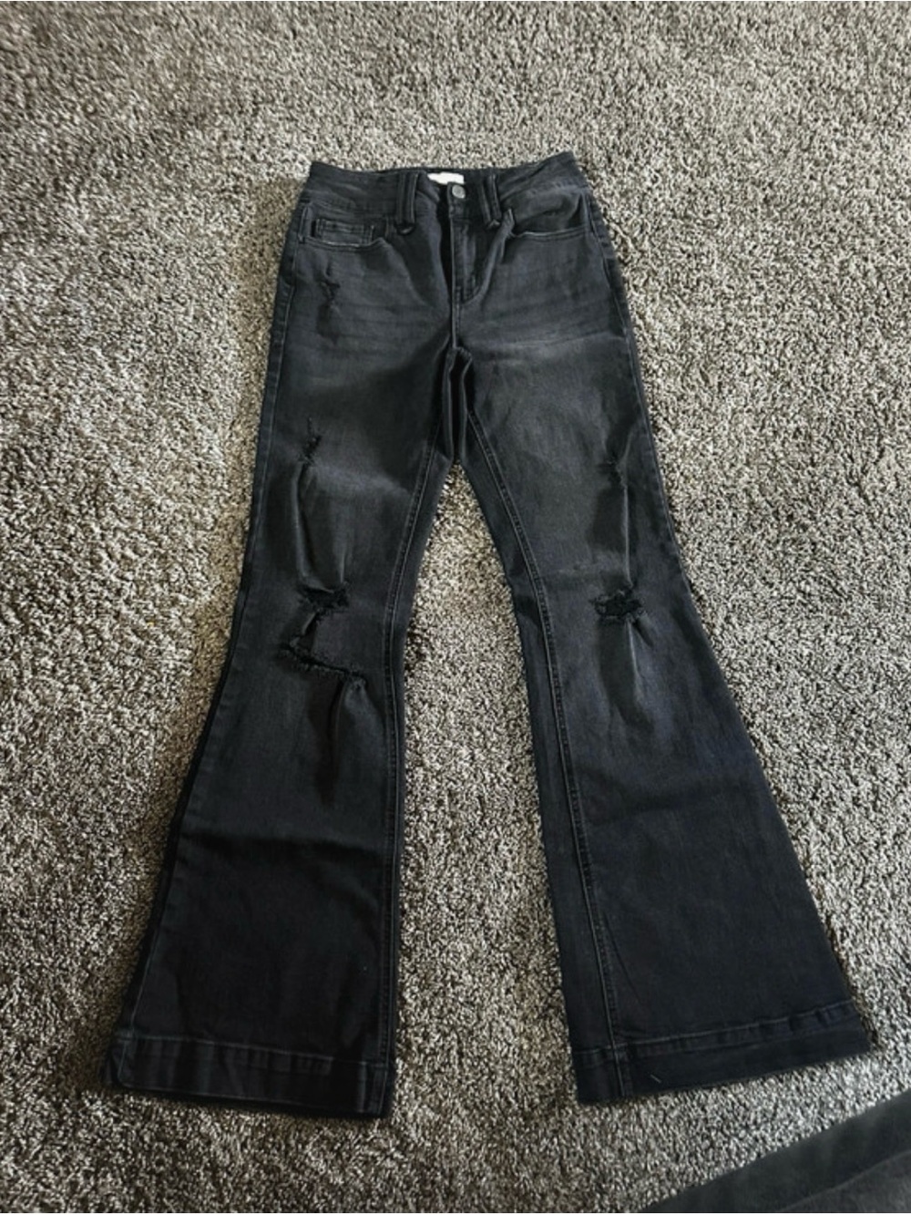 Maurices Black Flare Ripped Jeans